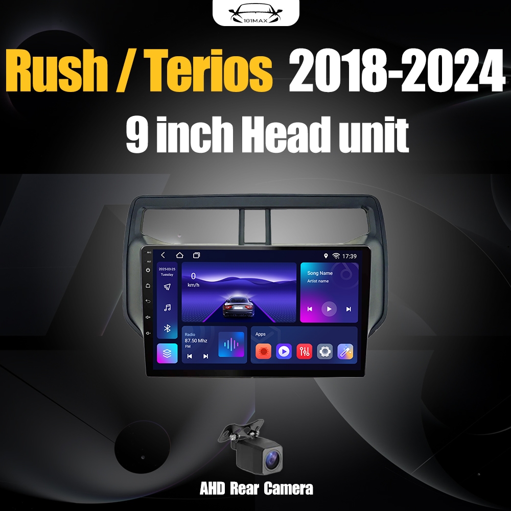 Android 15 Head Unit 9" IPS For Toyota Rush/Terios 2018-2024 Head Unit 8 Chip Nuklir 8+64GB/8+128GB 