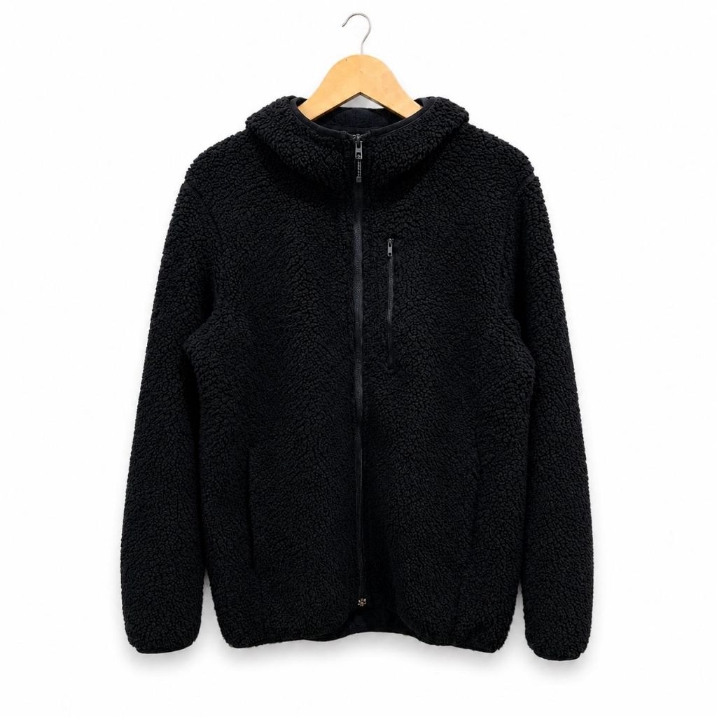 Jacket Hoodie Ziper Uniqlo Sherpa Softcell Original