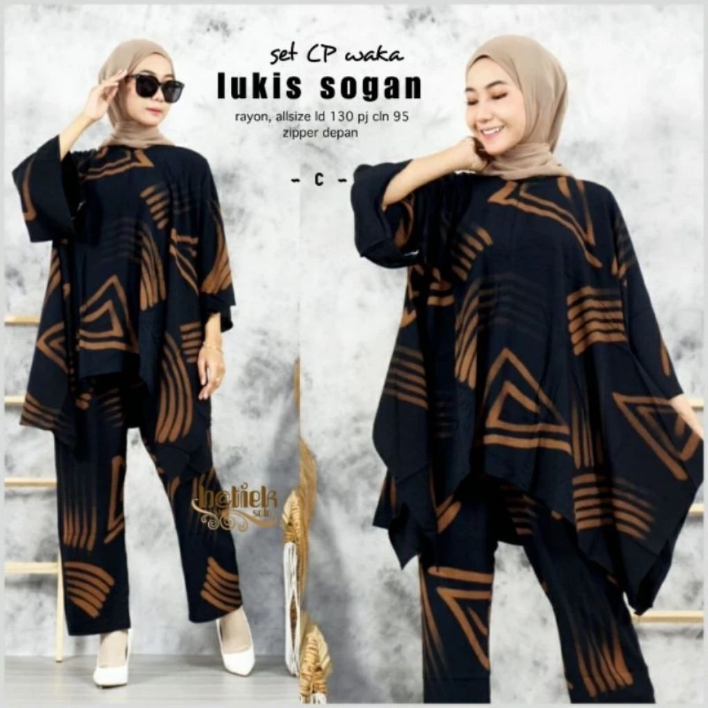Setelan Wanita batik SOGAN Batik Lukis