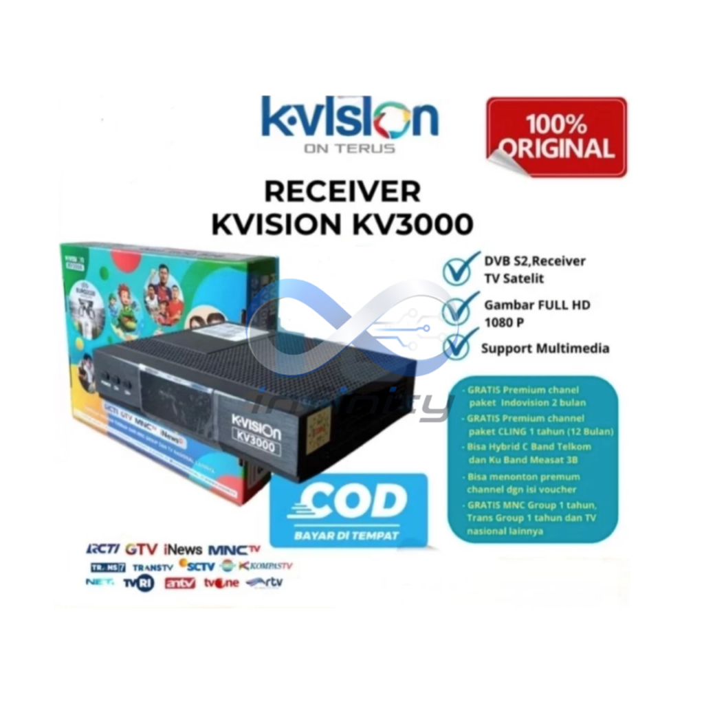 K-Vision Digital Satelit Receiver KV3000 Hybrid