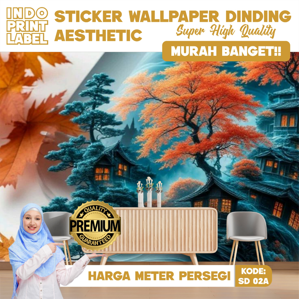 WALPAPER DINDING 3D AESTETIC RUANG TAMU / WALPAPER DINDING 3D AUTDOOR INDOOR / WALPAPER DINDING 3D T