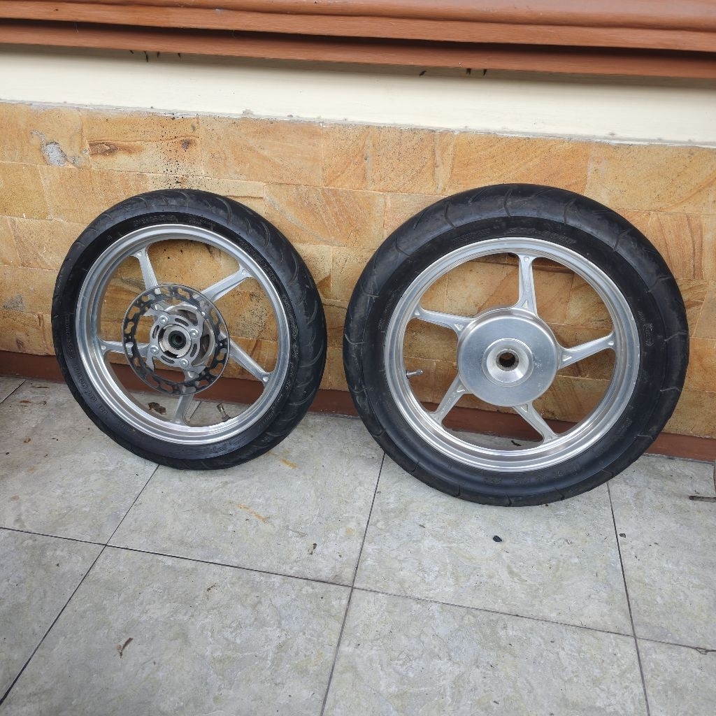 Velg VND AK55 Silver Honda Vario 125 150 Second AK 55 Ban Depan Belakang Tebal Ring 14 R14 Seken Bek