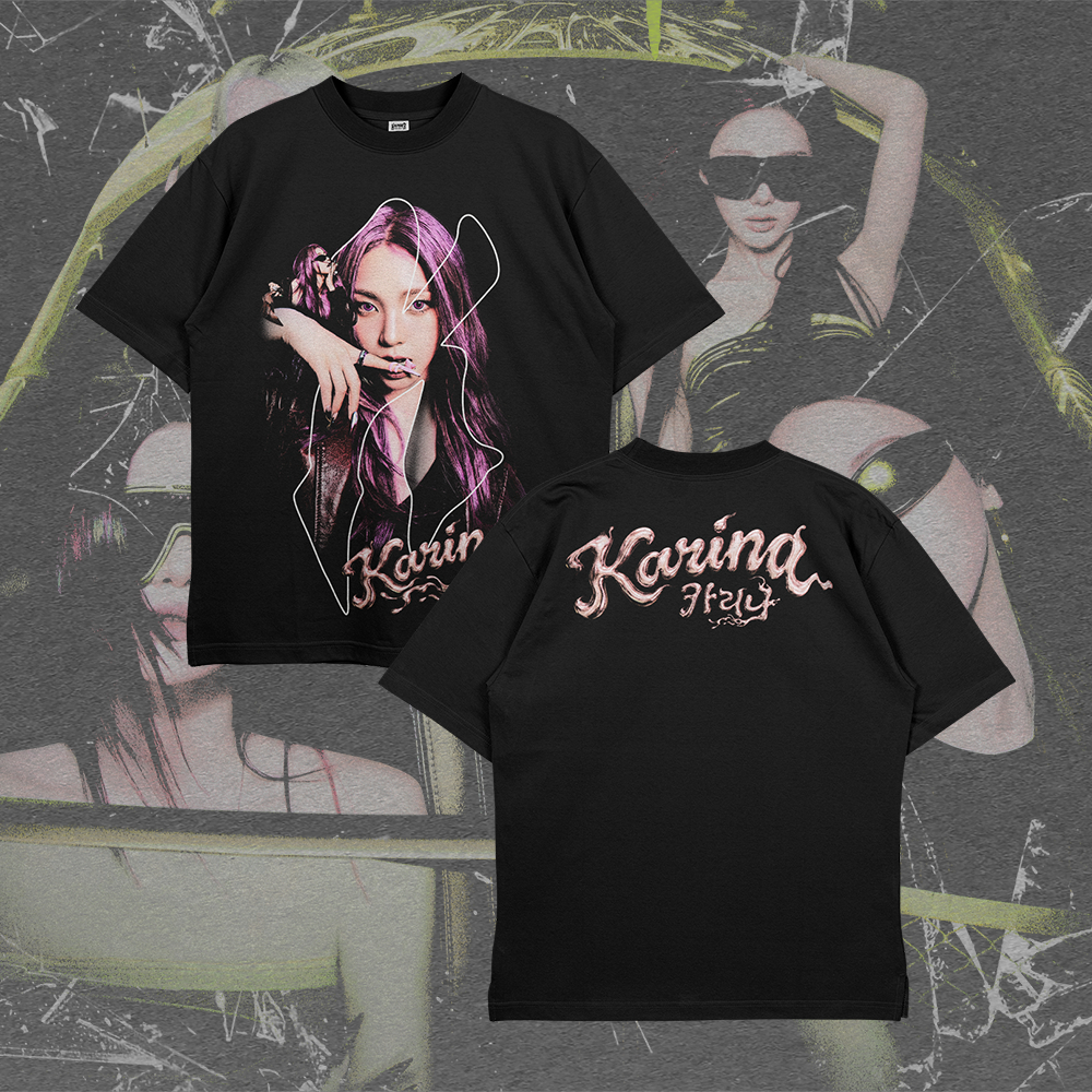 KARINA AESPA LEMONADE Ver.1 BLACK OVERSIZE T-Shirt Series