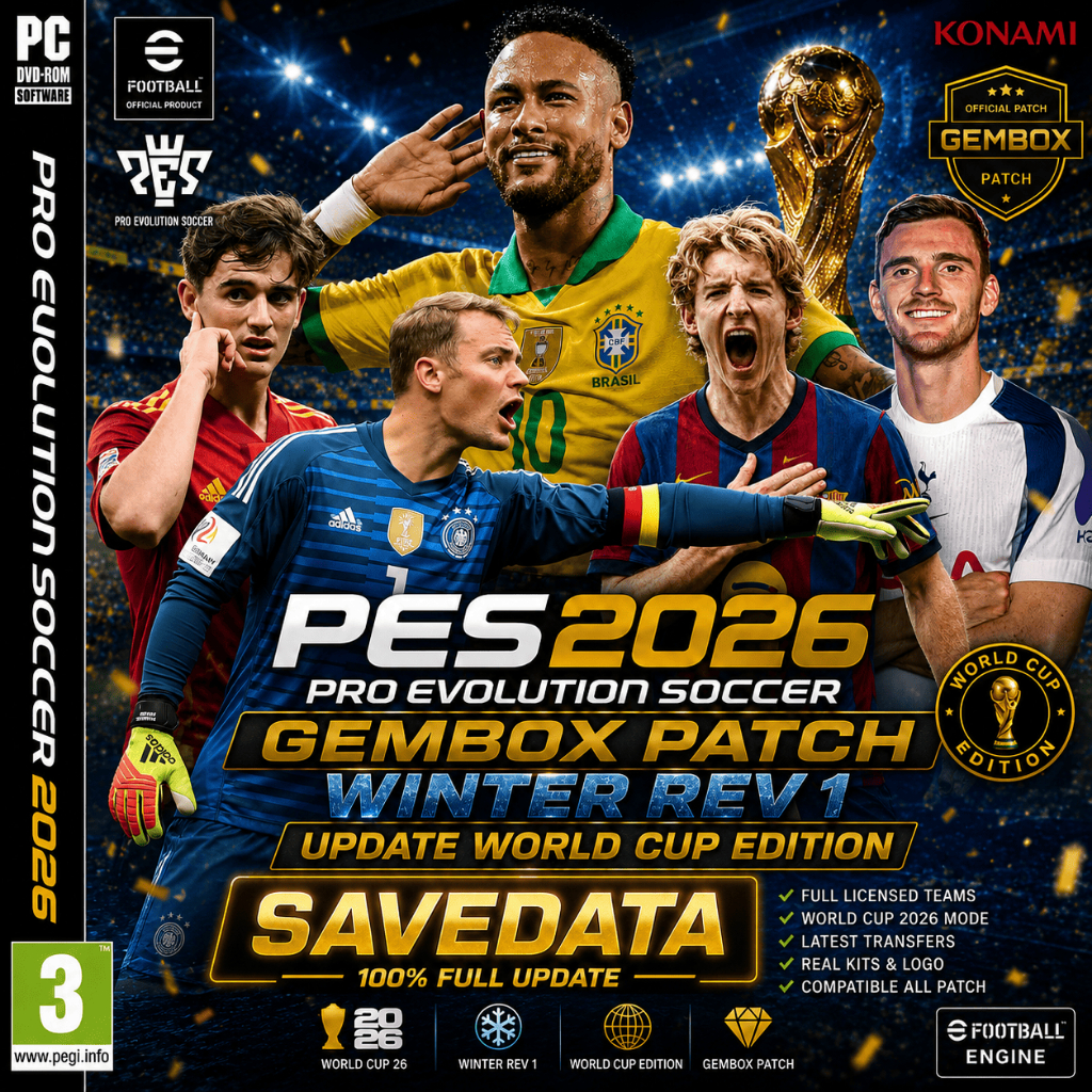 SAVEDATA PES 2026 GEMBOX PATCH WINTER REV 1 PS3 || UPDATE MEI 2026 WORLD CUP EDITION