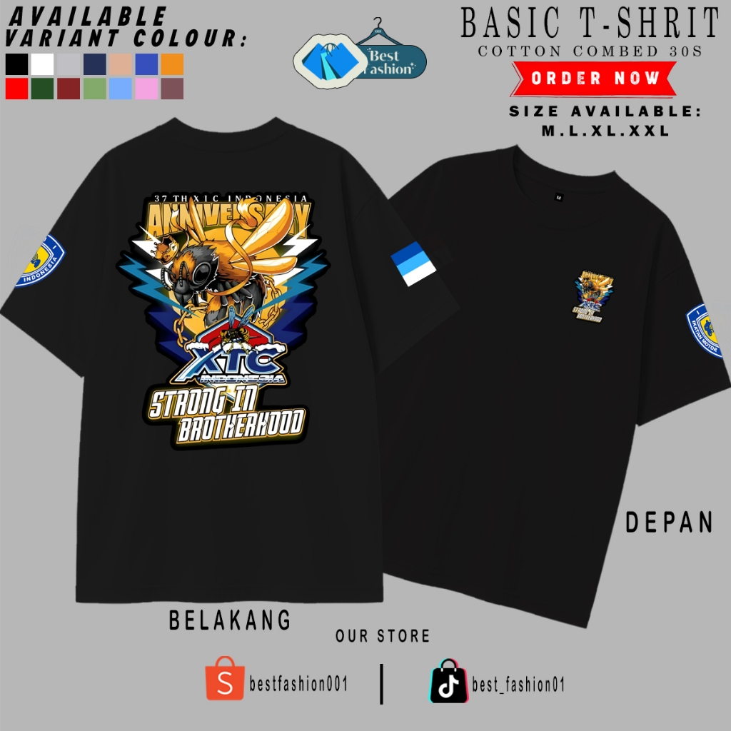 Kaos Anniversary 37 TH XTC Indonesia Strong In Brotherhood - Baju Distro - Kaos XTC Indonesia