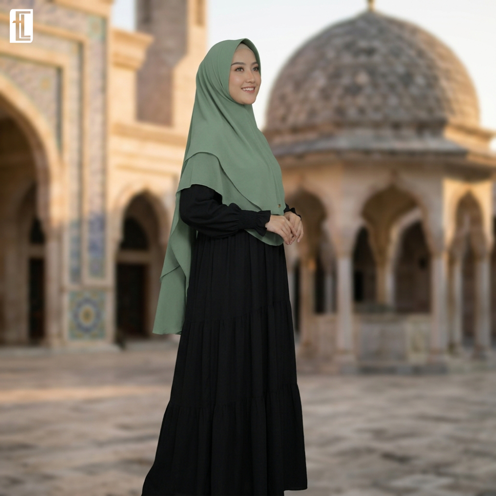 HIJAB KHIMAR INSTANT SYAR'I DUA LAYER PAD BUSA MAT CERUTI BABYDOLL | KERUDUNG WARNA MAHOGANY JILBAB 