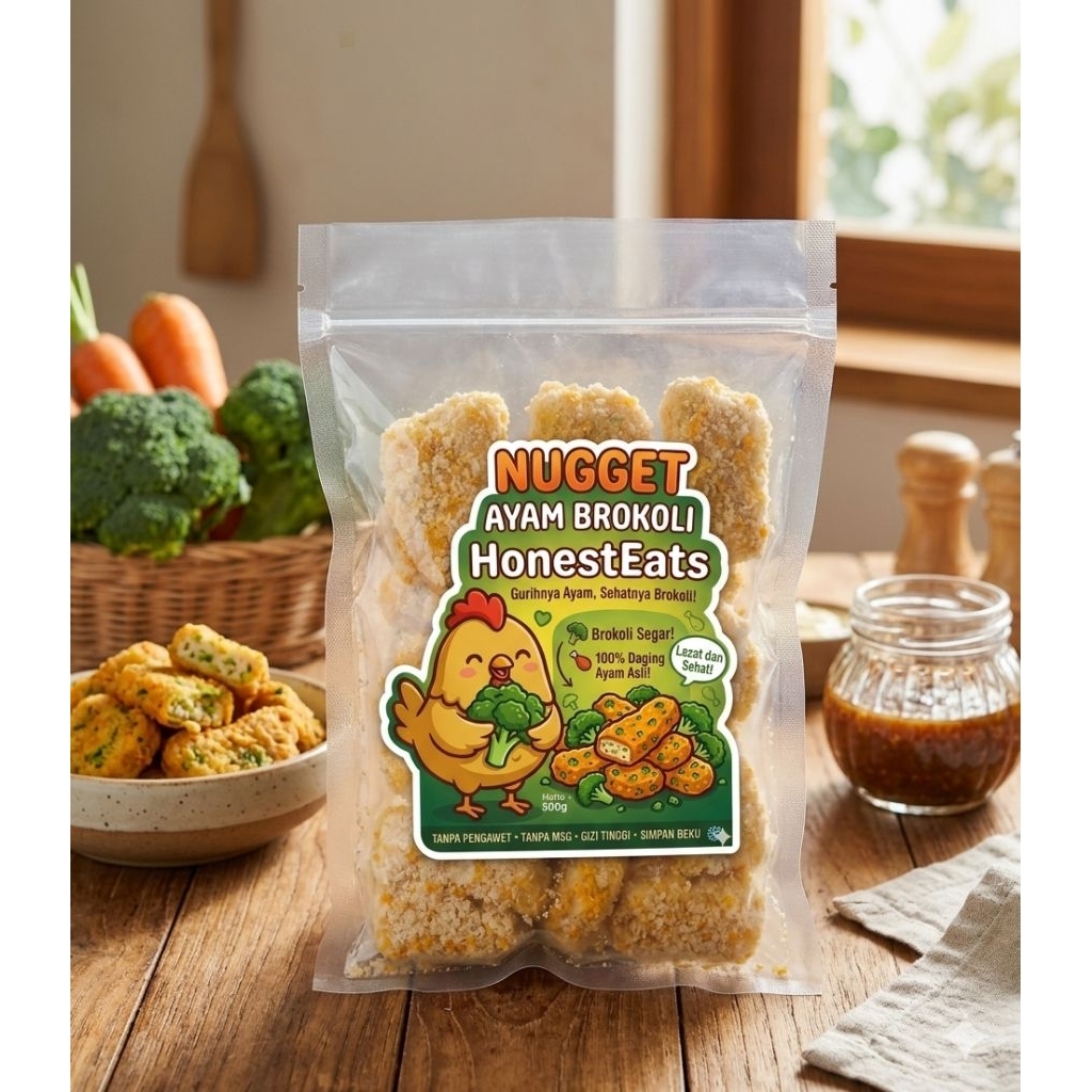 Honest Eats Nugget Ayam Brokoli Homemade Non MSG 500gr