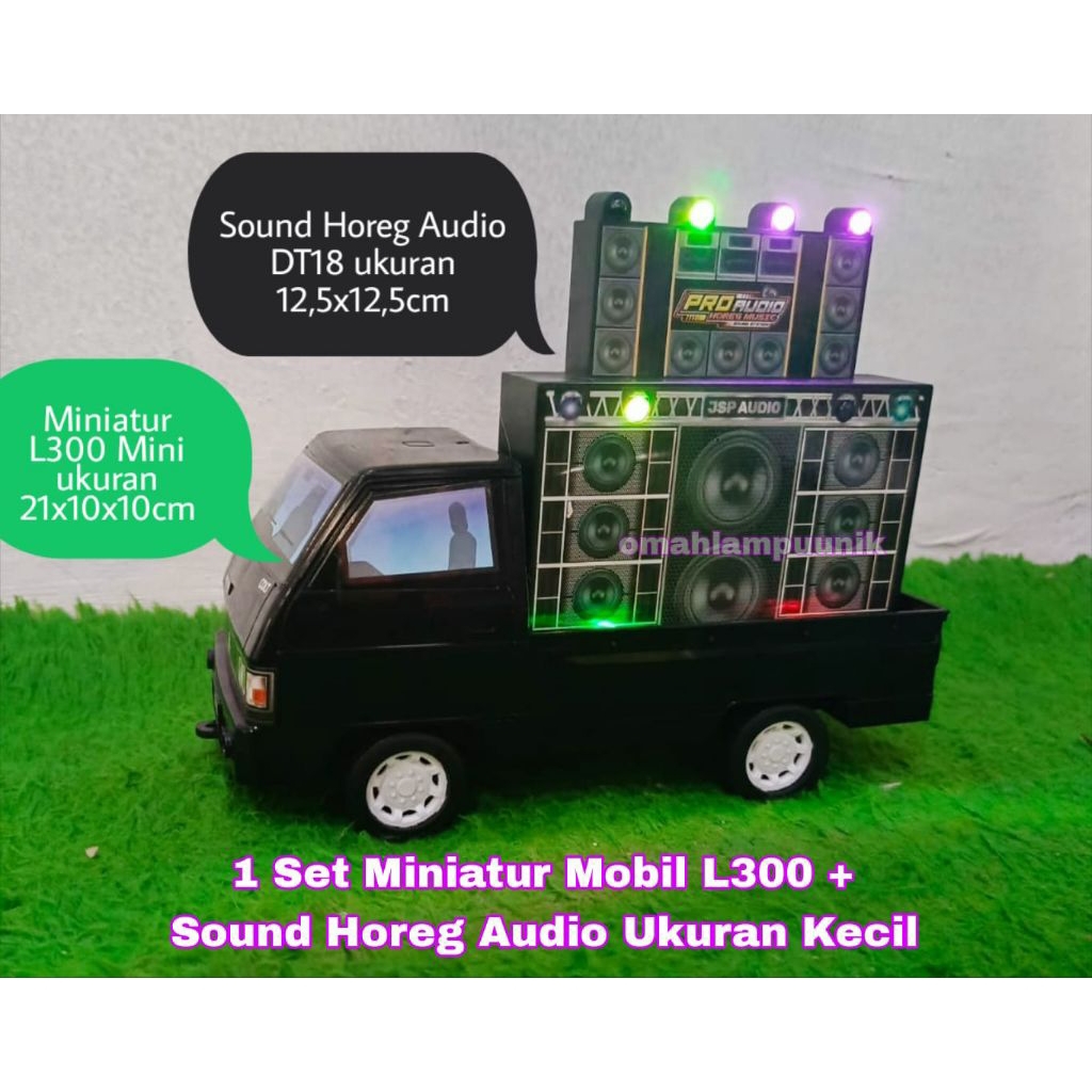 (barabere) 1 Set Mainan Mobil Pickup L300 + Sound Horeg Audio Ukuran Mini/ Paket Mainan Mobil L300 M