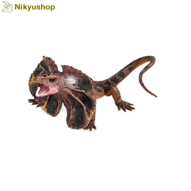 [Nikyushop] Mainan Edukasi Pajangan Miniatur Hewan Kadal Berjumbai Soa Payung Frilled Lizard Animal 