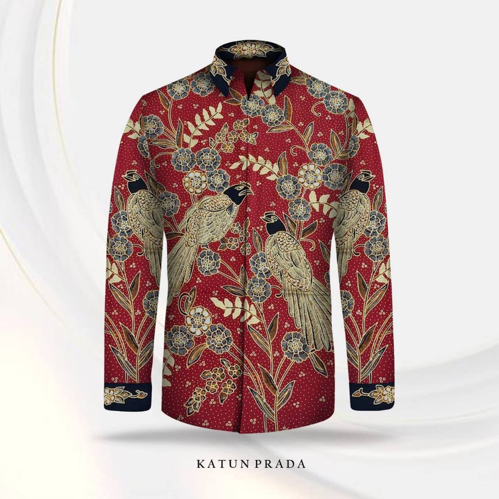 Kain Batik Tulis Katun Prada Handmade Limited Edition Batik Tinta Emas Prada Kemeja Lengan panjang b