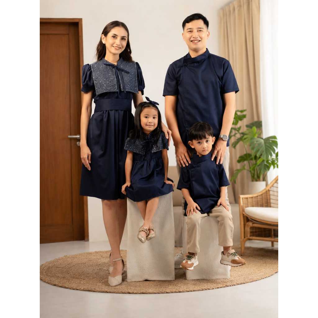 Sweet Joey - Set Baju Imlek Keluarga Sincia Blue Tulle Lunar
