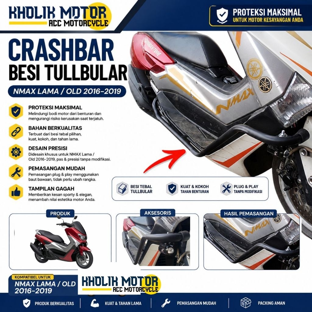 Crashbar Tullbular Nmax Lama Old 2016 2017 2018 2019 Full Besi