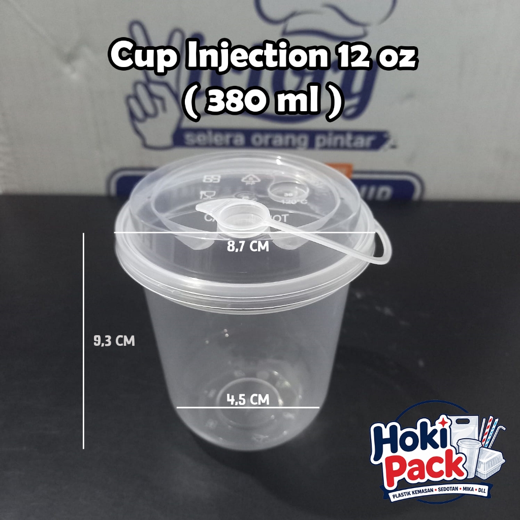 25pcs CUP INJECTION 12 OZ OVAL / CUP INJECTION 380ML OVAL / CUP GELAS TEBAL