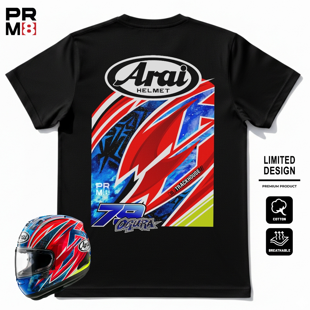 PRM8 - Kaos Premium Pria Wanita Bahan Combed 24s Tshirt Motor Racing Unisex Baju Lengan Pendek Pakai