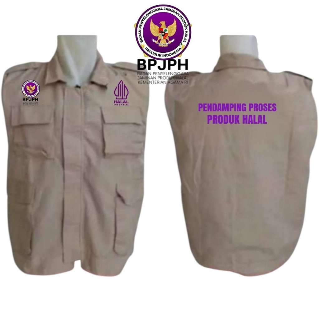 Rompi halal Indonesia rompi BPJPH Rompi pendamping proses produk halal