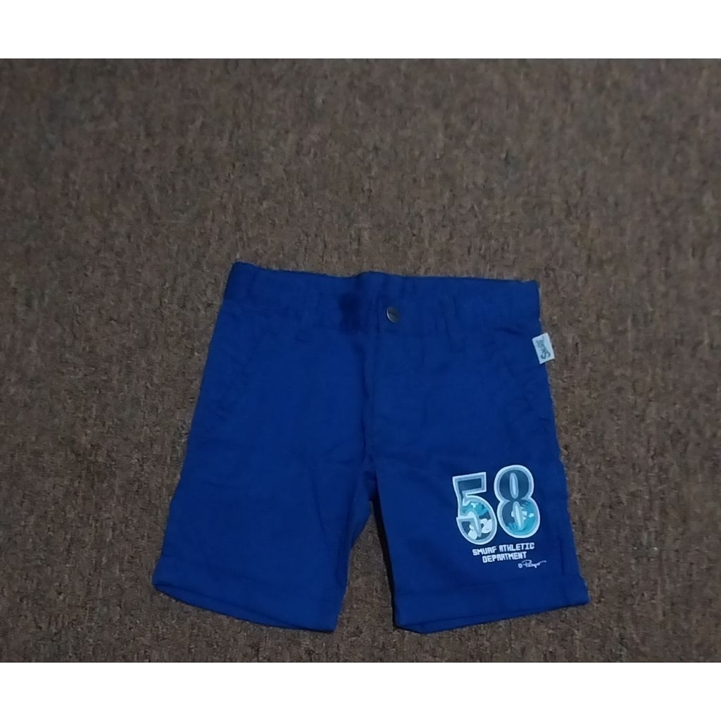 celana pendek anak smurf original