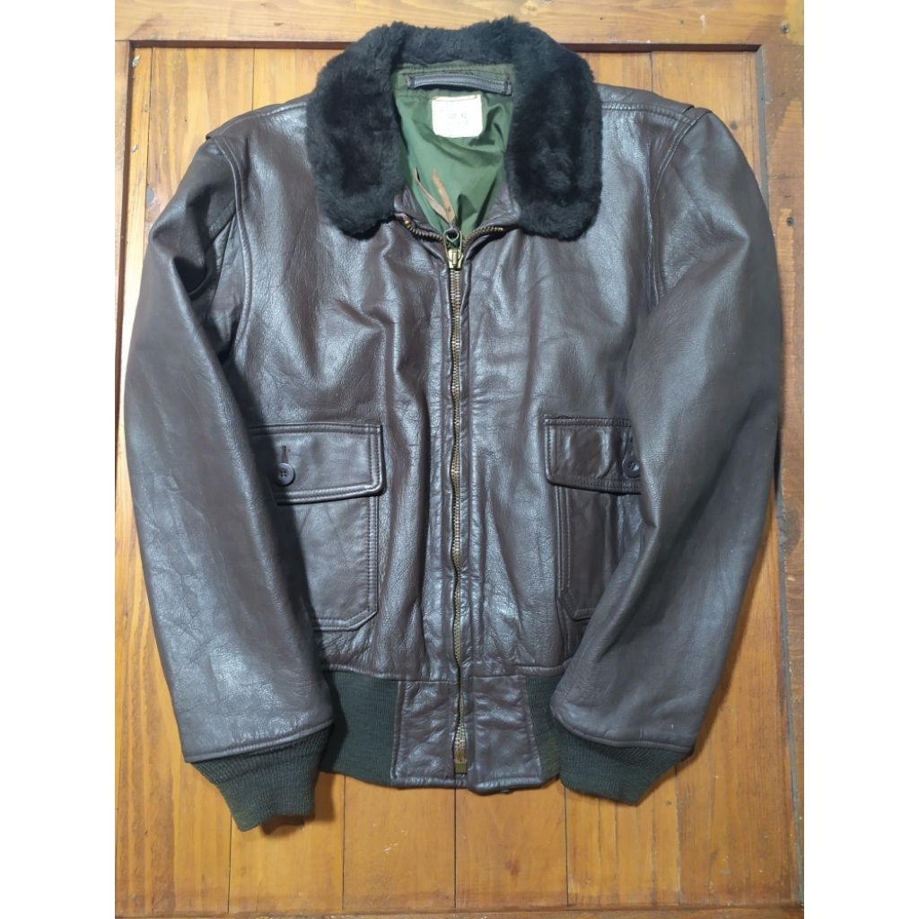 VTG LEATHER BRILL BROSS USN G1 JACKET