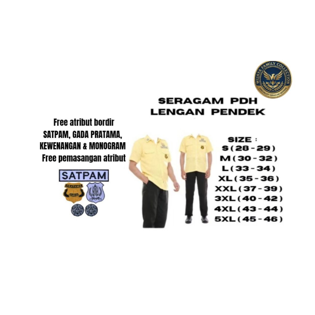 seragam pdh lengan pendek seragam pdh lengan panjang seragam pdh terbaru seragam satpam krem seragam