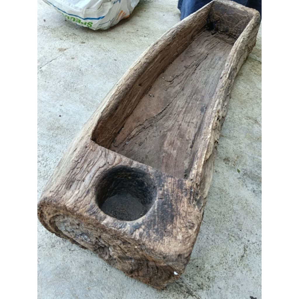 lesung dan lumpang dobel kayu jati rustic lawas antik warisan leluhur