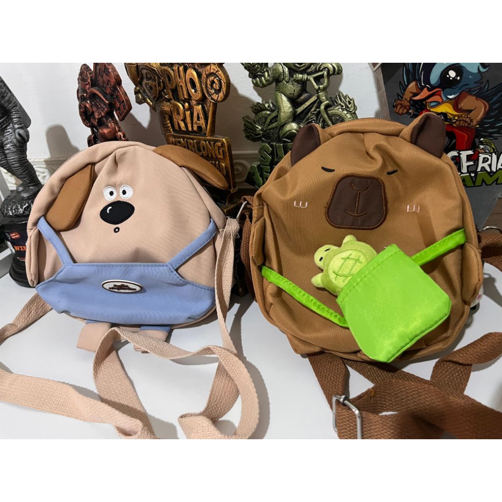 TAS ANAK IMPORT BY MR. DIY, sling bag tas selempang tas samping hewan cappybarra unisex bisa dewasa