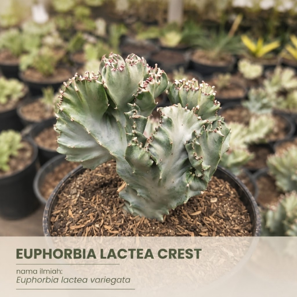 Euphorbia lactea cristata putih