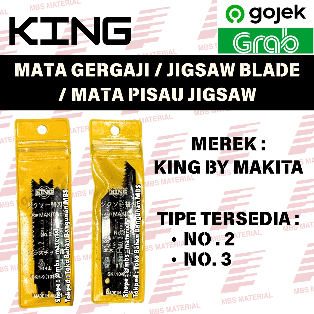 INSTANT & SAME DAY | King By Makita Japan - Mata Gergaji Kayu / Mata Pisau Jigsaw HCS / Mata Jigsaw 