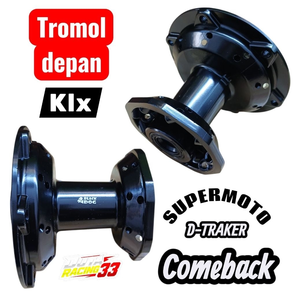 TROMOL DEPAN KLX 150 D-TRACKER SUPERMOTO TROMOL ORI BLACK DOG KLX DEPAN