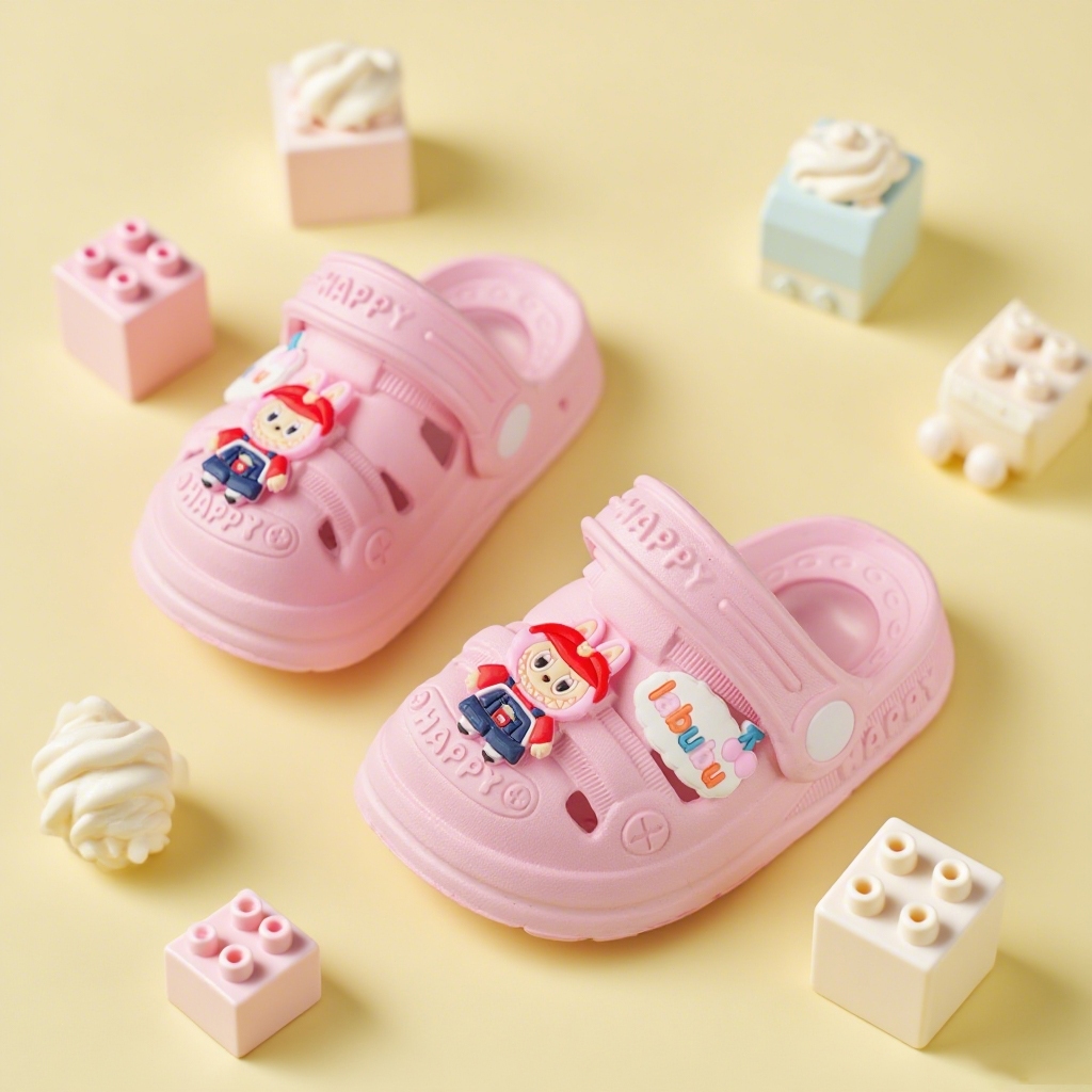 Sandal Anak Motif Labubu Ada Bunyi Cit Cit Ukuran Lengkap 18-29 Cocok Untuk Sehari-hari