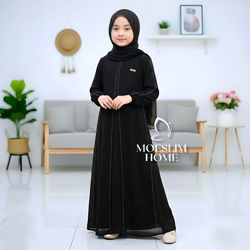 NEW NAZWA KIDS GAMIS ABAYA ANAK PEREMPUAN 6-16 TAHUN TERBARU 2026 CERUTY BABYDOLL MIX PAYET