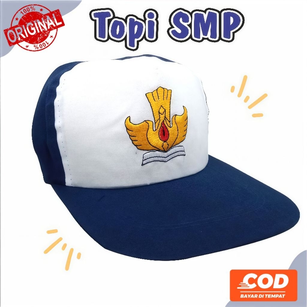 Topi SMP biru putih