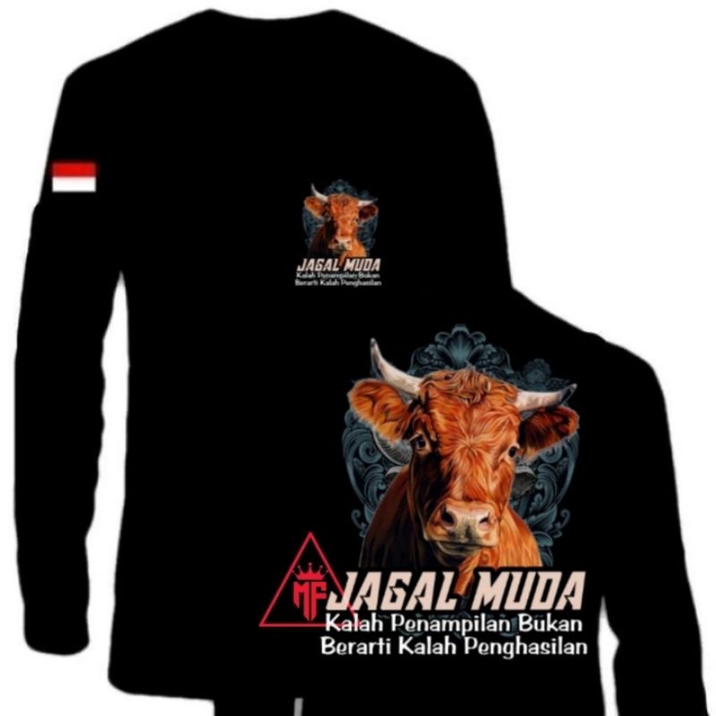KAOS LENGAN PANJANG JAGAL MUDA//KAOS JAGAL SAPI