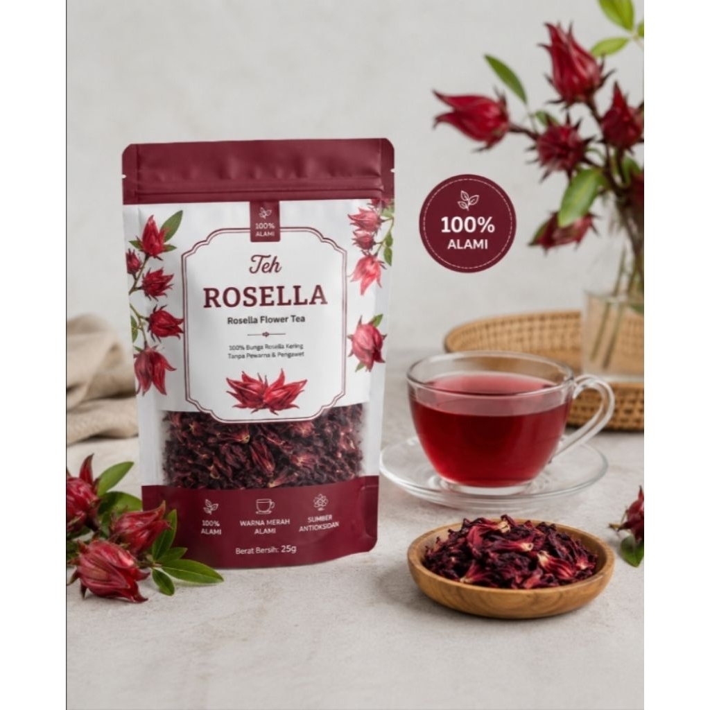 Teh bunga rosella kering premium/ teh bunga rosella herbal