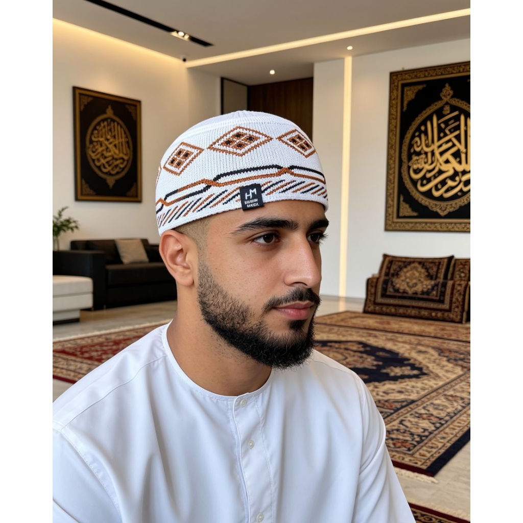 HIKAM MAQIL STORE-Peci rajut motif rante.Peci rajut premium.Peci rajut motif keren.peci haji.peci ra