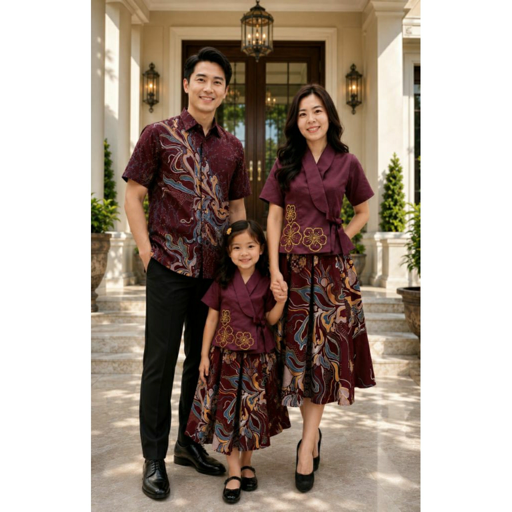 Burgundy Kimono modern batik