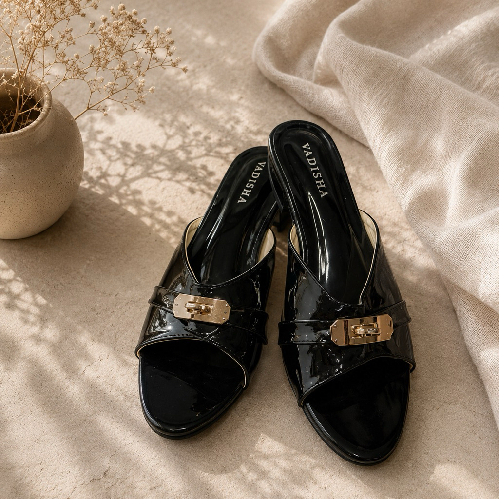 Vadisha Heels Wanita dengan Hak 3cm Bahan Sintetis Premium Model Elegan dan Nyaman