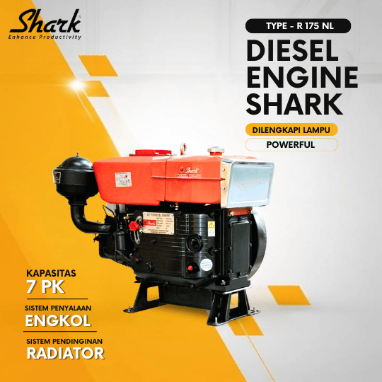 Mesin Diesel 7 PK 8 PK 12 PK Radiator Lampu Shark NL Series