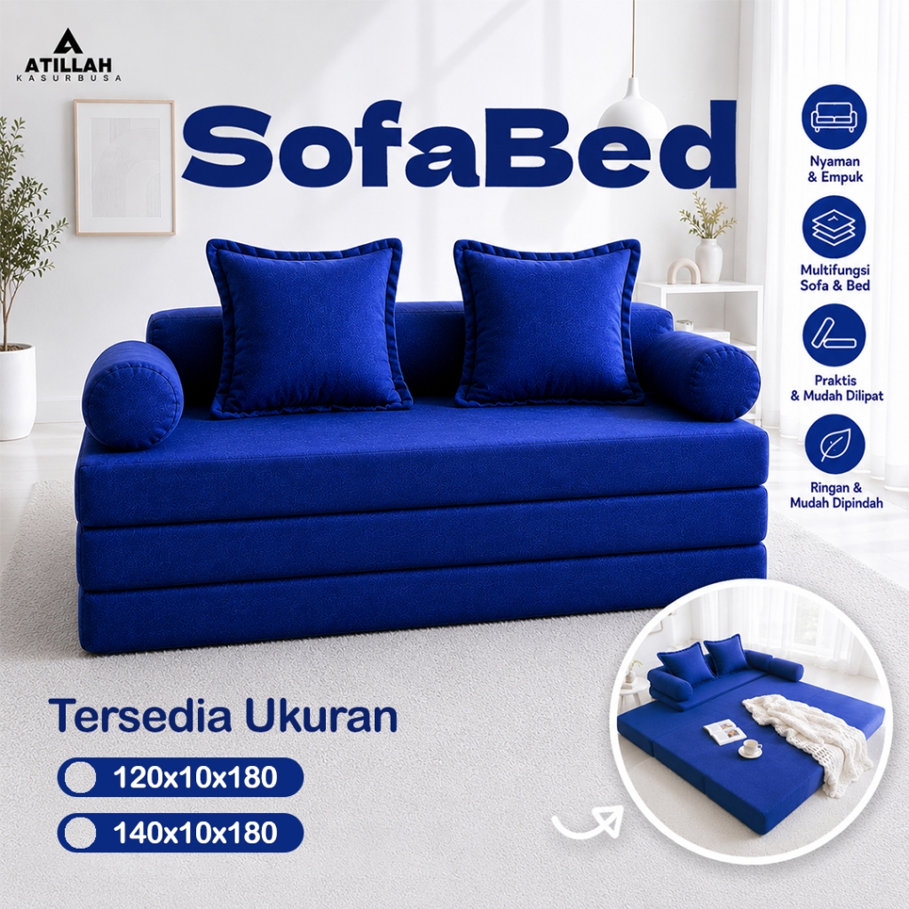 Sofa Bed Kasur Lipat 3 Busa Olympic – Tempat Tidur & Sofa Hemat Tempat