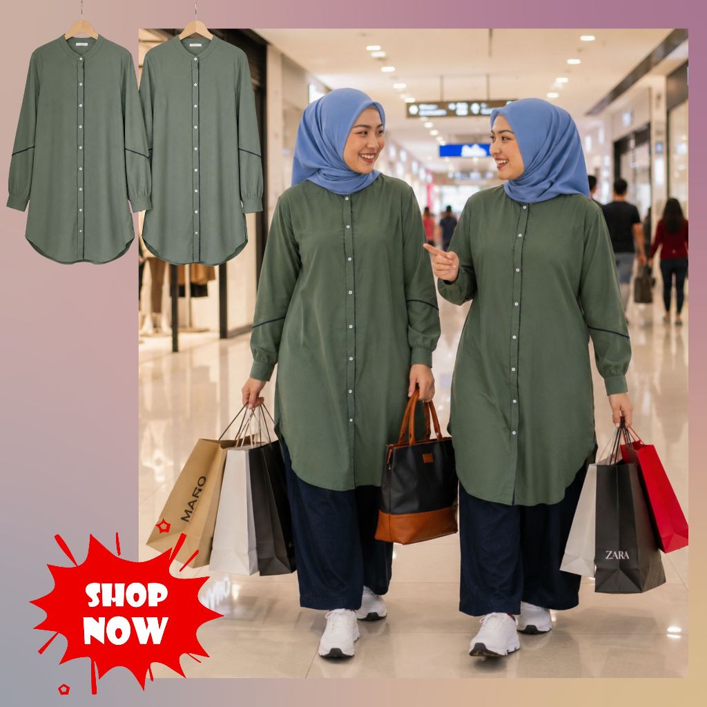 Atasan Tunik Jumbo Wanita Kekinian Nibras Group YOUTH INSPIRE YINS ITU 74 Grey