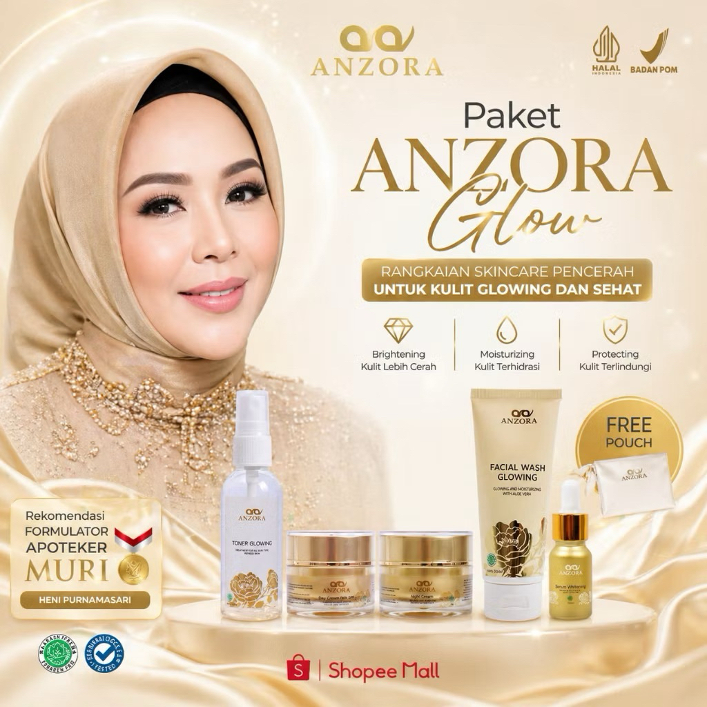 ANZORA SKINCARE Paket Renewal Series Mencerahkan Glowing Melembabkan Memudarkan flek tipis maupun me