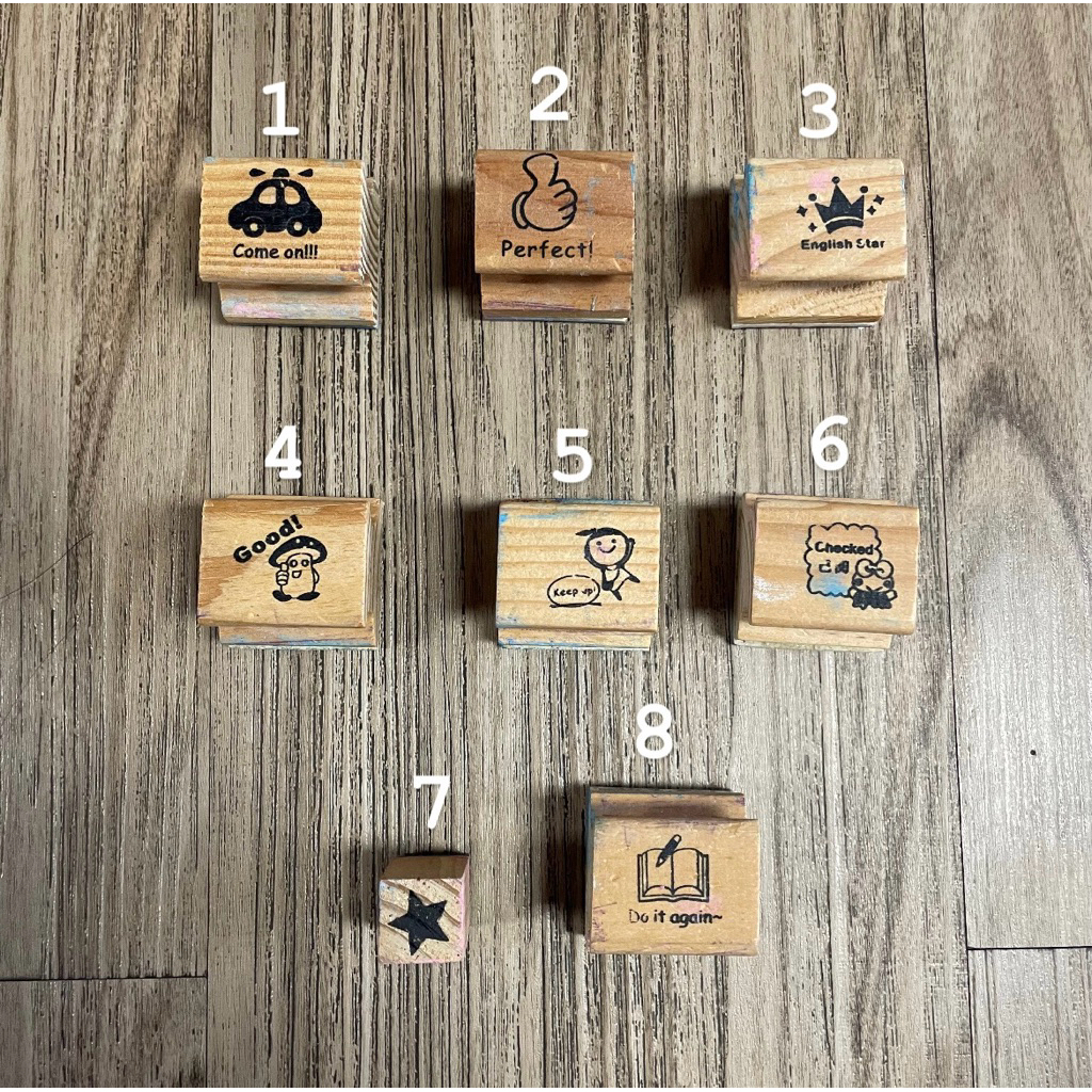 [PRELOVED] Stempel Kayu Penilaian Guru Set / Wooden Stamp Lucu Vintage