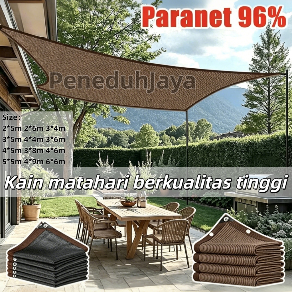 PeneduhJaya Jaring Paranet 96% Anti UV Tahan Lama Tebal Bahan PE Peneduh Tanaman Sayur Buah Atap Ter