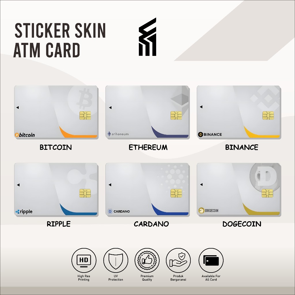 CryptocurrencySticker Skin Card ATM Debit Credit Emoney Flazz E-Toll