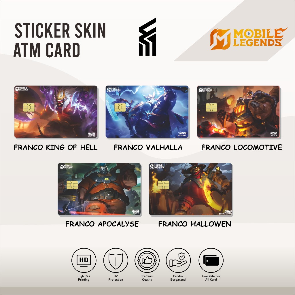 Franco-Sticker Skin Card ATM Debit Credit Emoney Flazz E-Toll