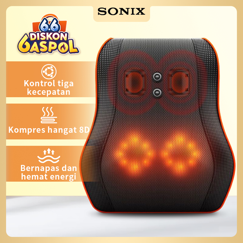 Sonix Bantal Pijat Massage SMS02 Portable Alat Pijat Elektrik Terapi Pijat Bahu Dan Tulang Belakang 