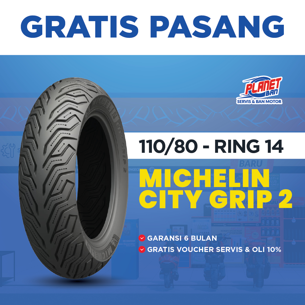 Ban Motor Ring 14 - 110/80 Michelin City Grip 2 (Ban Motor DEPAN AEROX, PCX 160, ADV 150, ADV 160)
