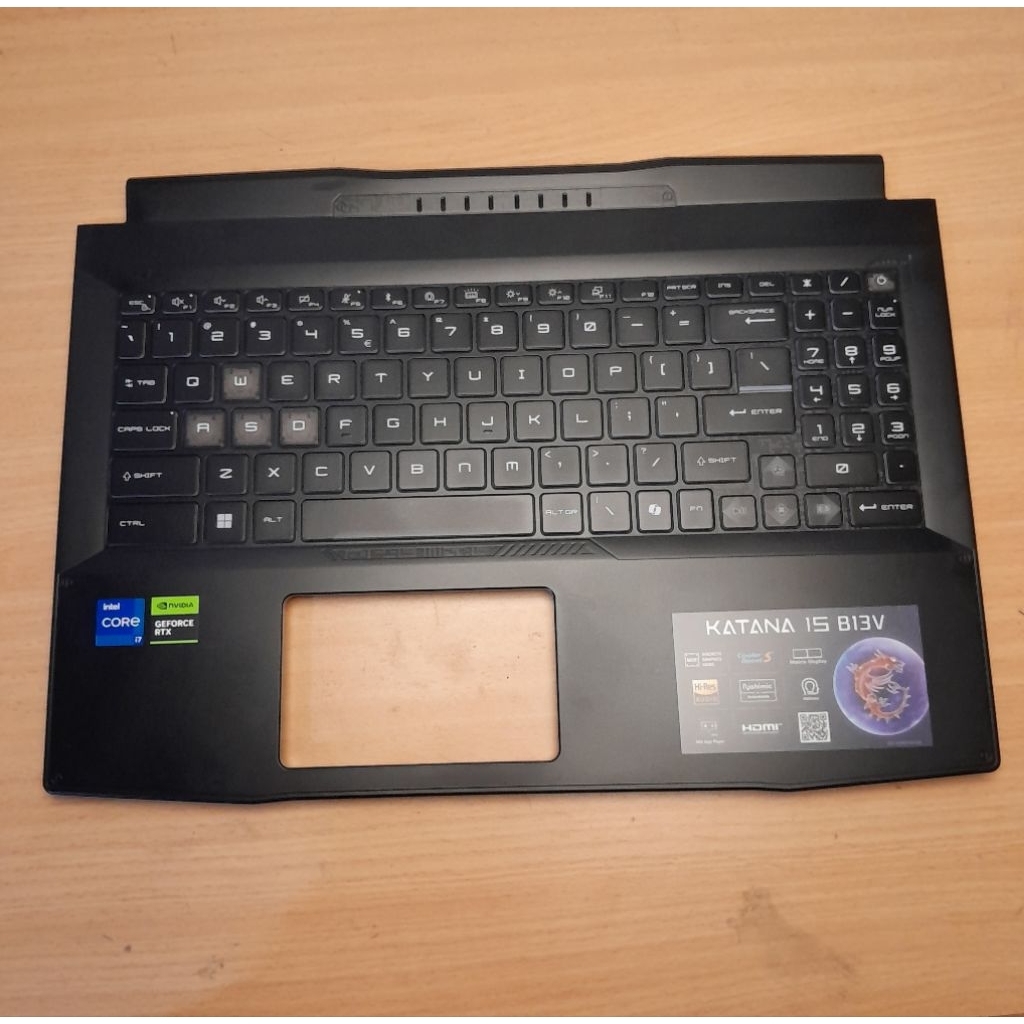 Frame + Keyboard MSI Katana 15 B13V B12IDXK B12VEK Original 100%