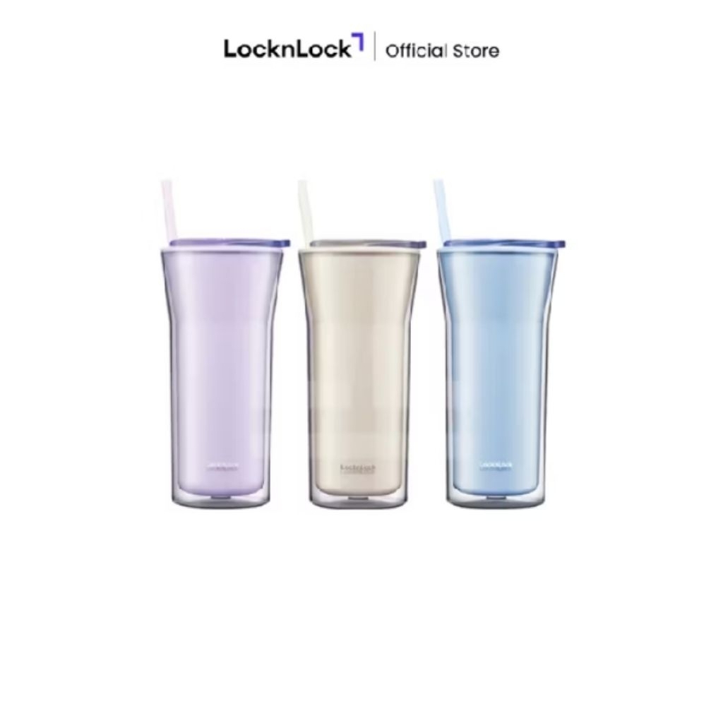 Lock n lock tumbler gelas with straw 770ml