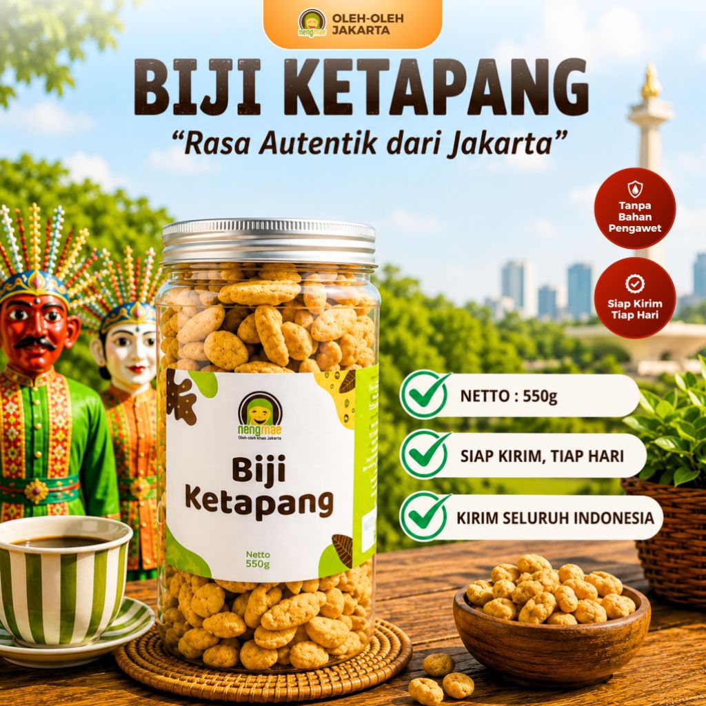 Biji Ketapang Toples - Oleh Oleh Khas Jakarta | Neng Mae