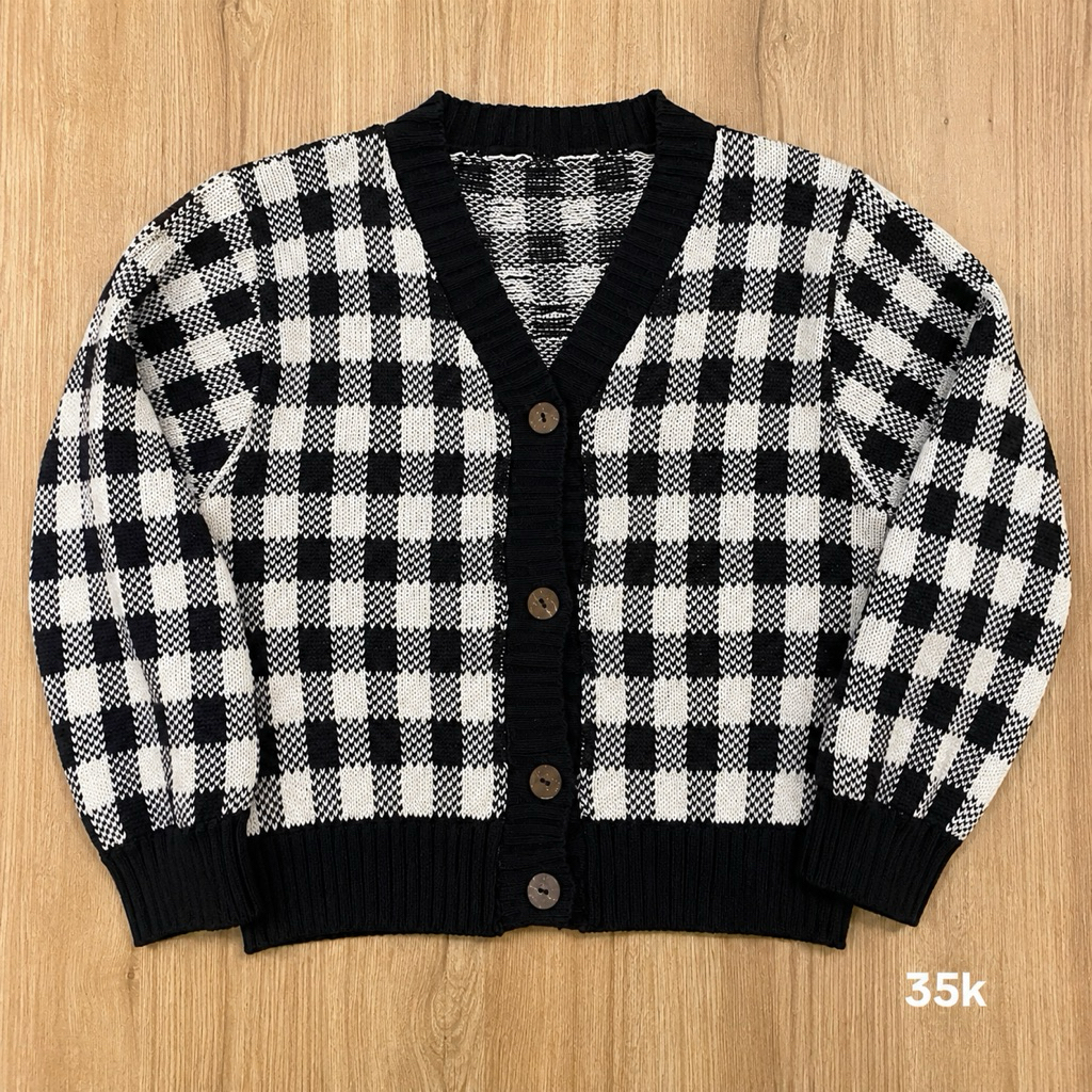 cardigan kotak kotak