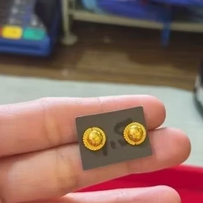 anting tusuk bulat- emas 24k(LM)-emas 99,99- investasi - 1,5gr - desain minimalis